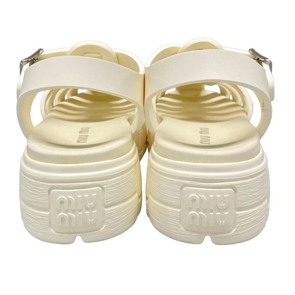 miumiu - Cream EVA(Synthetic resin) Women's Sandals 383-081325 - Picture 3 of 9